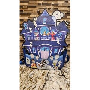 LOUNGEFLY EXCLUSIVE - Mickey and Friends Halloween Glow Haunted House Backpack